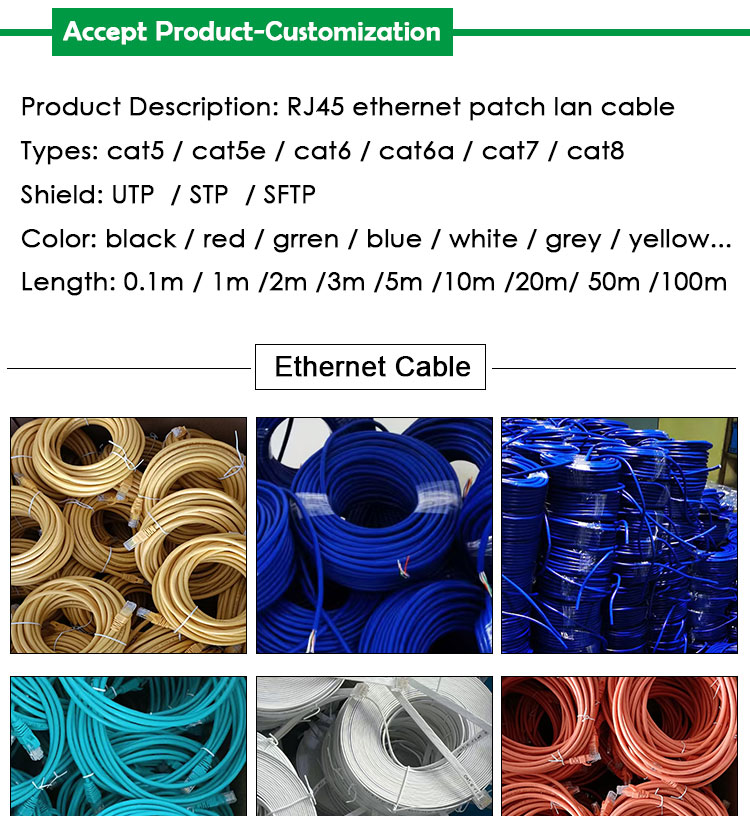 1M 3M 5M UTP FTP STP SFTP Shield Cat5 Cat5e Cat6 Ca6a Cat7 RJ45 connector Lan Network Ethernet Patch Cable