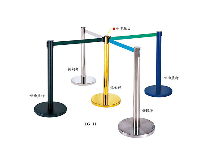 Stainless Steel Railing Stand Silver/Golden Crowd Control Stanchion with Tabby Retractable Belt Rust-Resistant
