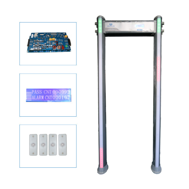 A door frame metal detector for waterproof door frames for outdoor use