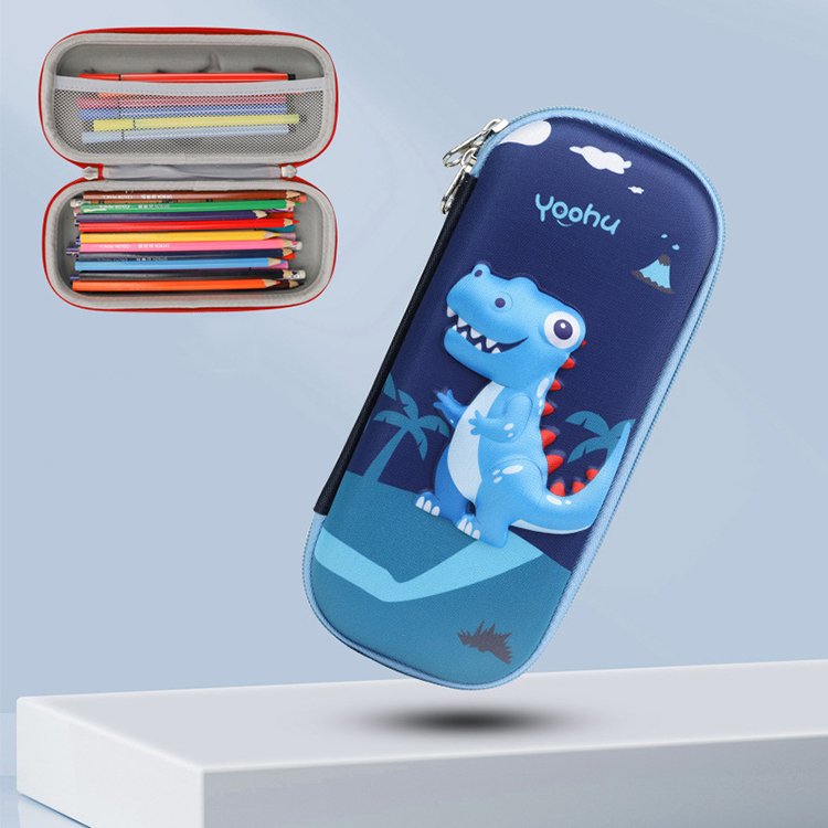 School Students' Waterproof Hard-shell Pencil Case with Zipper Closure and Large Capacity