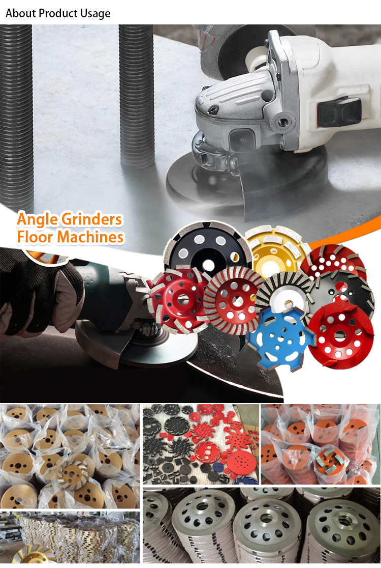 3 Pieces 4 1/2 Inch Diamond Cup Grinding Wheel For Concrete Granite Marble Masonry Brick