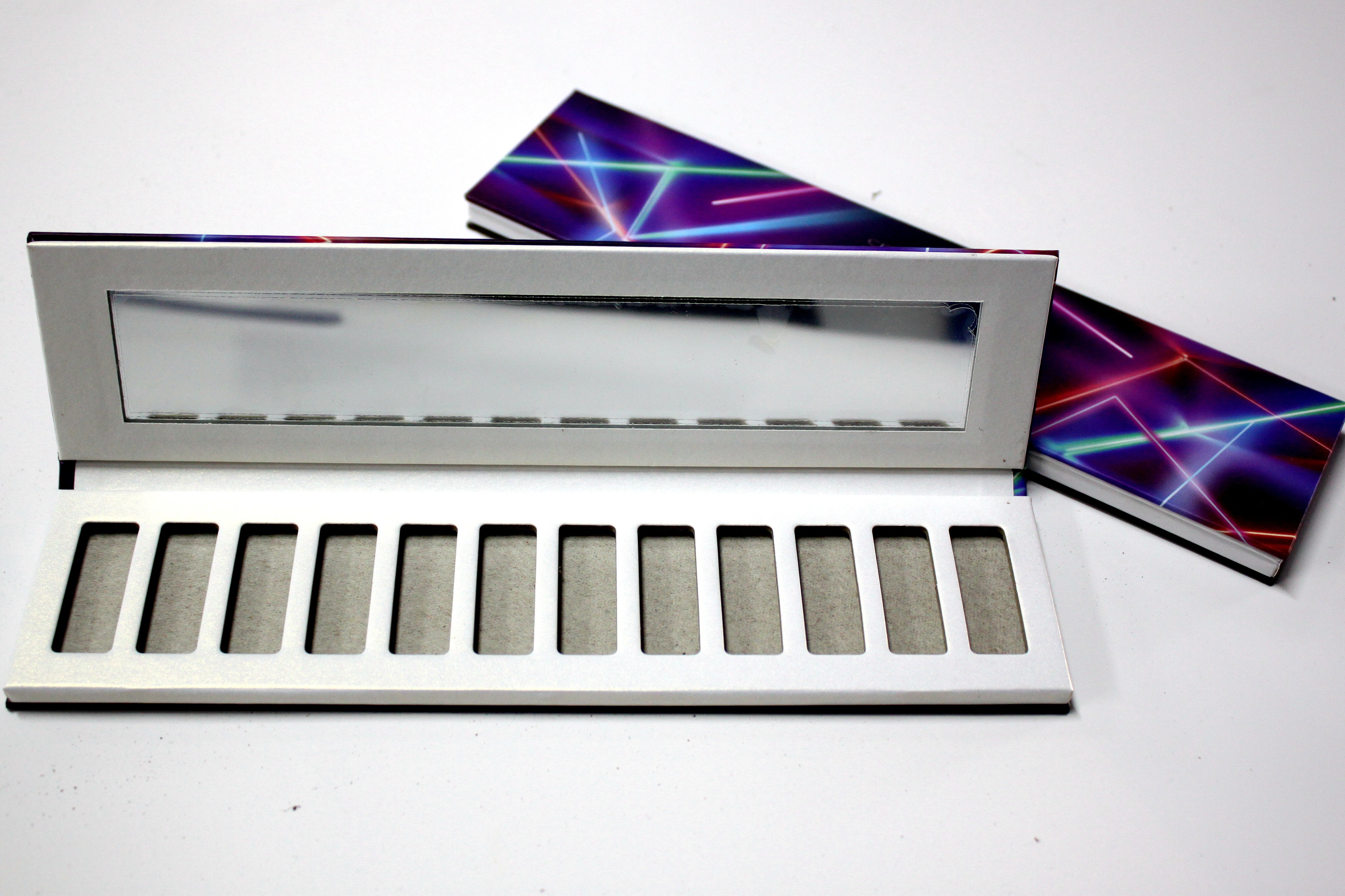 12 Pan Paper Empty Eyeshadow Palette Handmade With White Pearl Paper