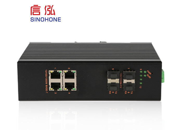 Industrial Gigabit Optical Fiber Ethernet Switch Anti - Surge 8 Ports