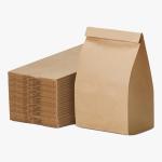 Brown Lunch Kraft Paper Packaging Bags Biodegradable For Restaurants