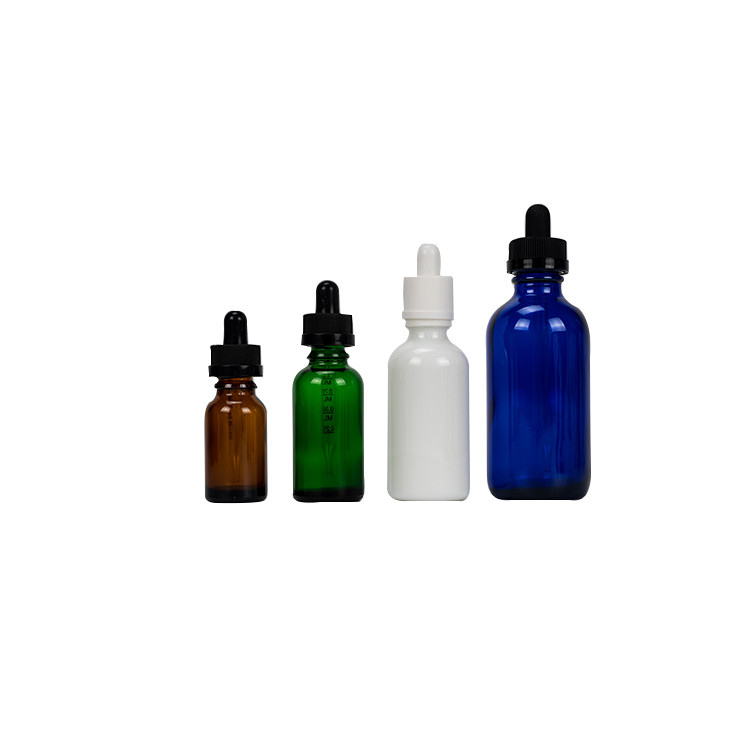 Customized Printing Color Dropper Bottle for Essential Oil and Serum Child Resistant Black Glass Bottle with Dropper