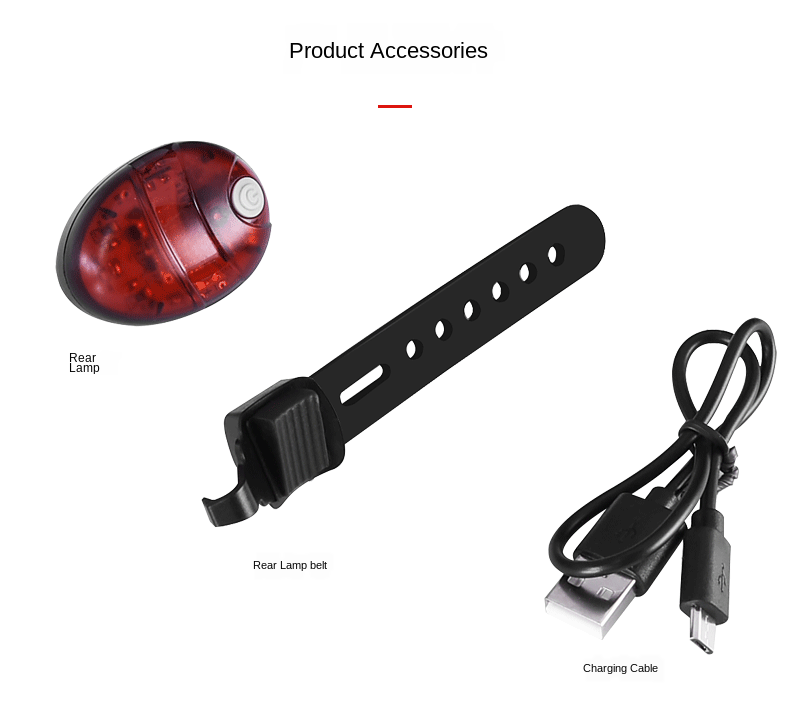 Night Riding Brake Induction LED Bicycle Light Children'S Usb Rechargeable Bicycle Tail Light