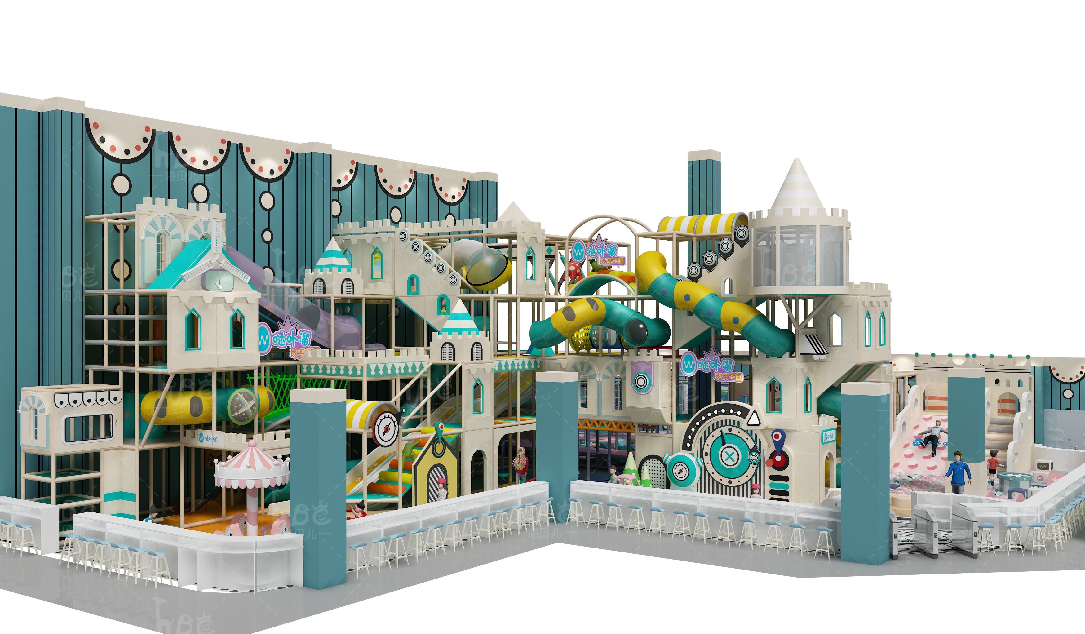 Customized Castle Theme Indoor Playground Structure For Kids Imagination And Play
