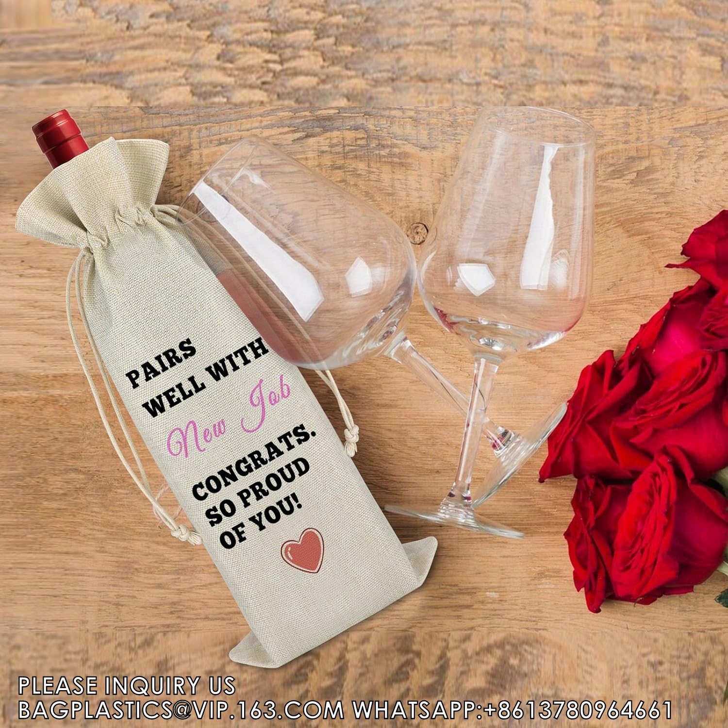 Wedding Wine Bag, Gift For Wedding Planning, Wedding Officiant, Wedding Host, Bride And Groom Wine Gift, Linen Wine