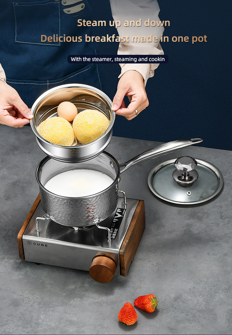 Multifunction Kitchen Sauce Pans Stainless Steel With Steamer