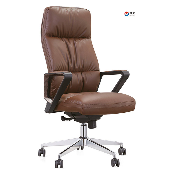 Black Leather Rolling Leather Office Swivel Chairs 62cm 50cm High End PU Padding