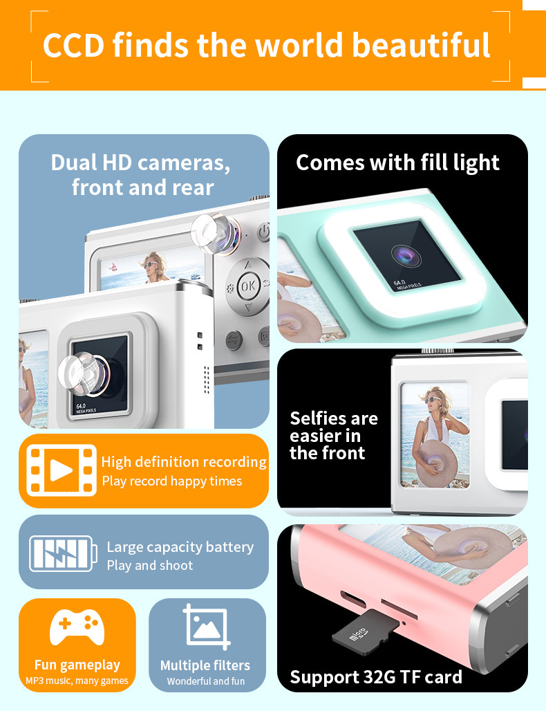 Shakeproof CCD Digital Video Camcorder Camera For Selfies And Stunning Photos