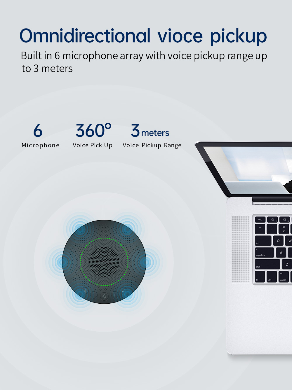 360 degree Omnidirectional PC Microphones USB or wireless Microphone for Confernce and meeting Recording