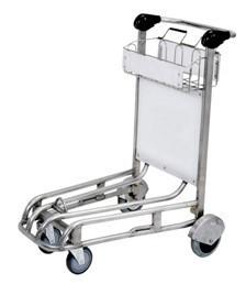 Stainless Steel Airport Luggage Trolley Powder Coating Adjustable Distance