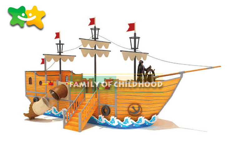 Professional CAD Wooden Playground Slide Popular Galvanized Pipe