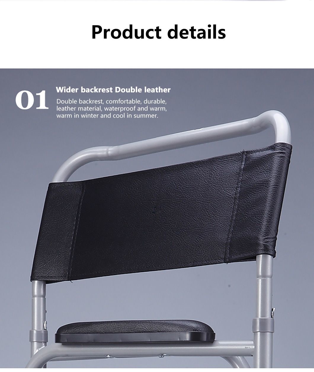 Height Adjustable Commode Toilet Chair Folding Commode Chair for Elderly Disabled
