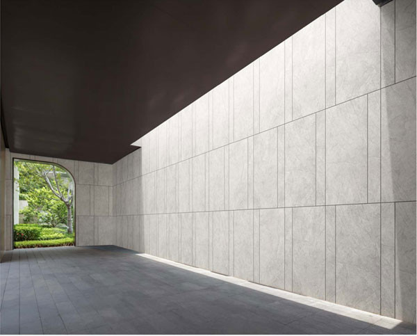 Engraved Ink Wear-Resistant Beige 120x60cm Slightly Pitted Surface Outdoor Curtain Wall Tile For Rebuilding