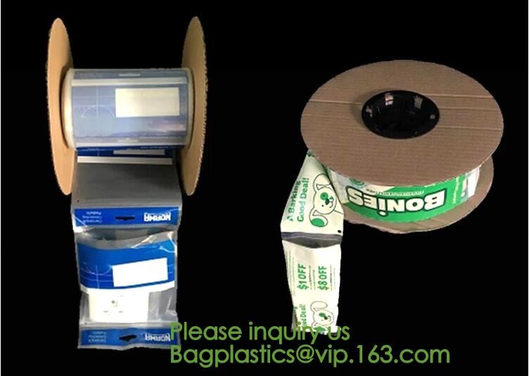clear LLDPE easy tearing line pre-opened in roll bag,Factory custom LLDPE plastic autobag Preopened polybag on a Roll