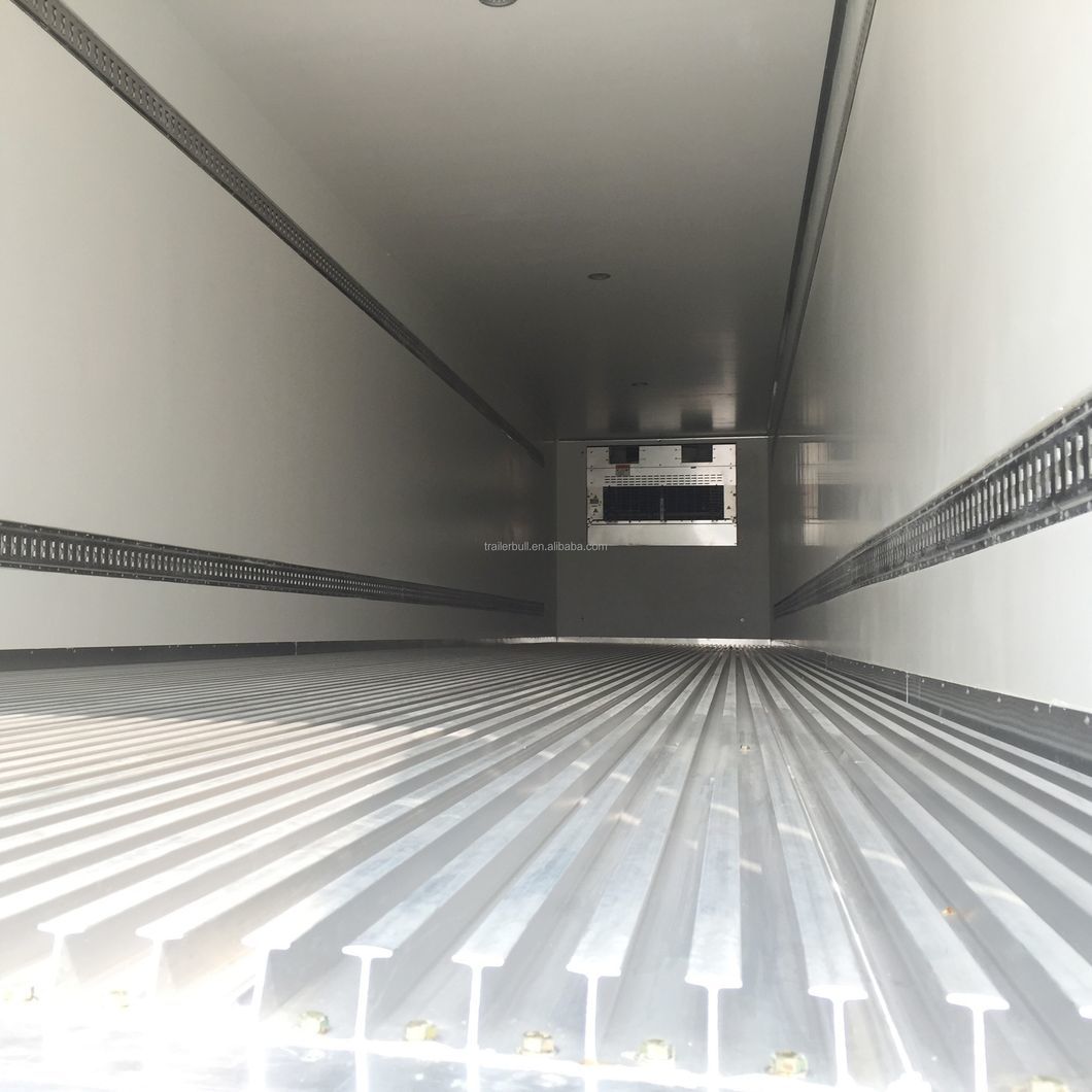 40FT 2 Axles Frozen Meat FRP Coating PUR Refrigerated Semi Trailer with Thermoking Carrier Refrigerator Units for Fresh Milk and Fruits