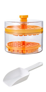 Ice Cube Trays Mold With Lid And Bin For Whiskey Cocktail Juice Coffee