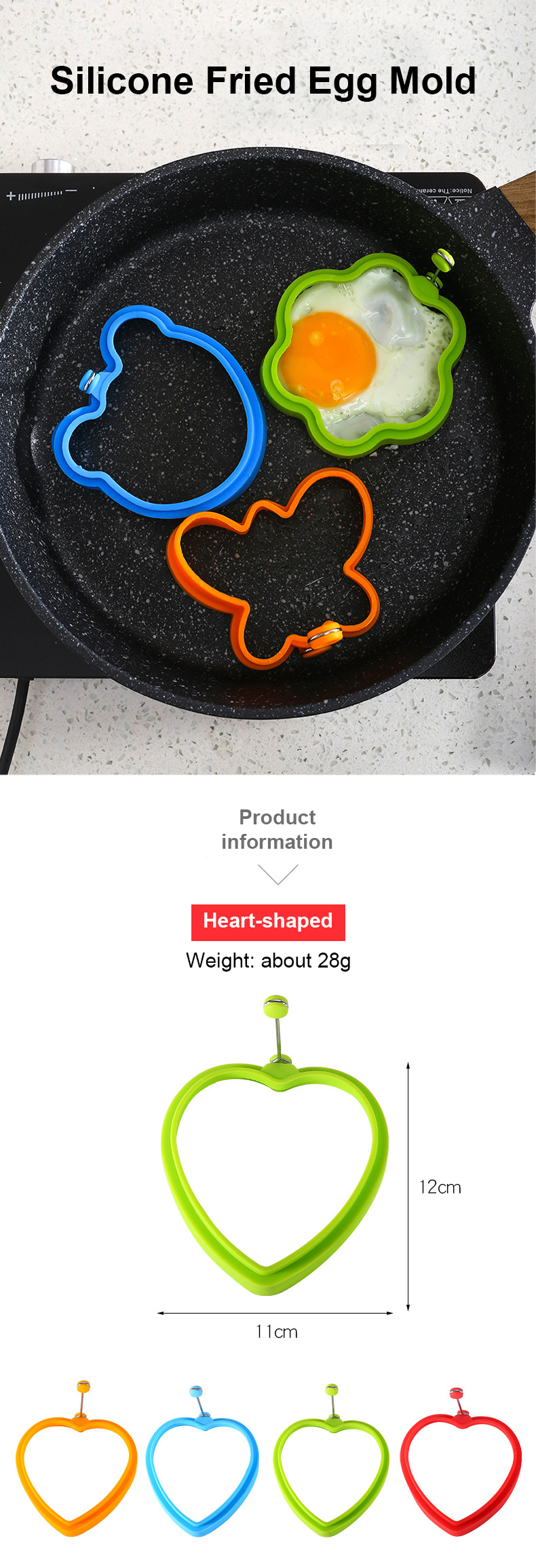 LFGB Approved 28g Multi Shape Silicone Egg Mold