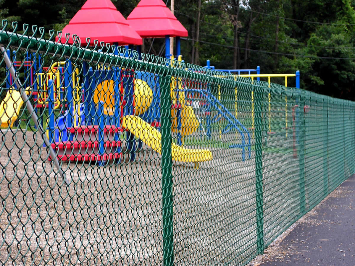 Garden Chain Link Fence PVC Coated Galvanized Green Vinyl Coated