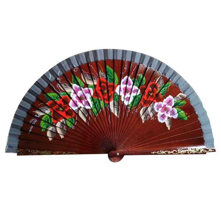 Custom Made Wooden Folding Fan 23cm 30cm Length As Promotion Gift