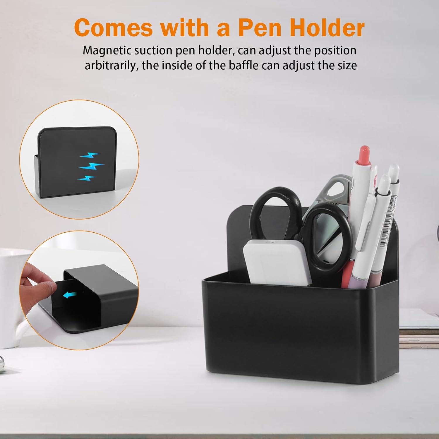 Customized Packing Desk Organization with Magnetic Pen Holder Under Desk Laptop Holder