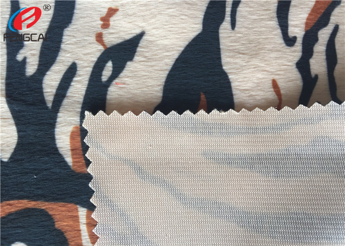 100% Polyester Velvet Fabric For Garment , Animal Printing Velboa For Home Textile