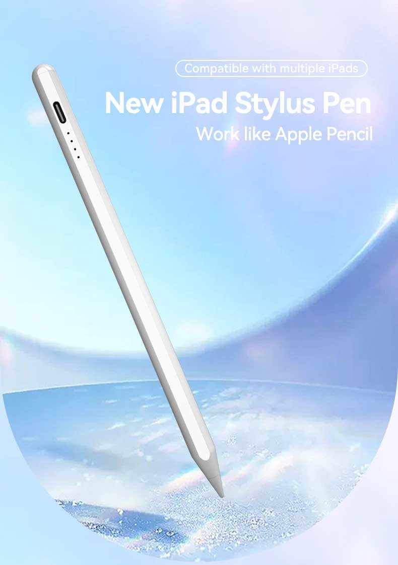 1 Hour Charging Active Stylus Pencil Universal Touch Screen Pen White Color