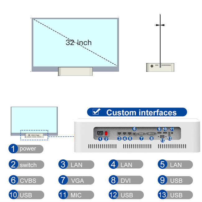 32 Inch OLED Digital Signage FHD Desktop Self Luminous Transparent OLED Screen 1920x1080 2K Touch Screen