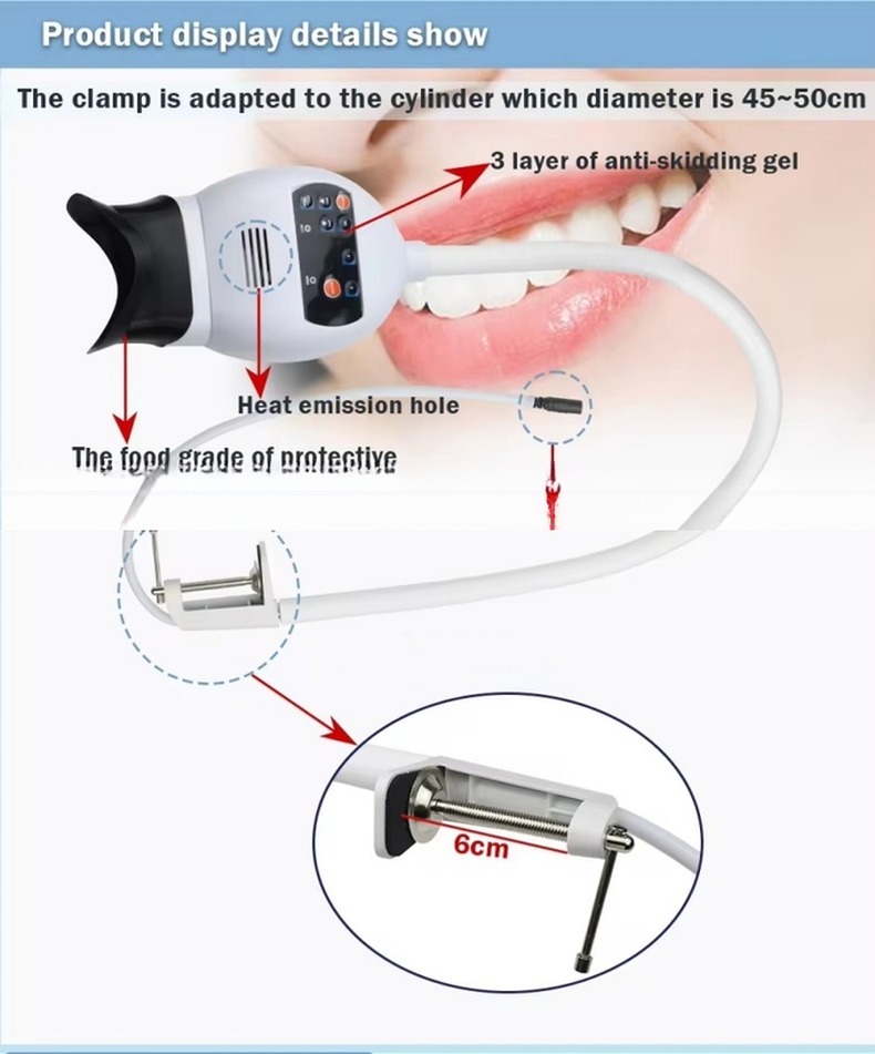 Dental Chair mounted Teeth Whitening Machine Cold Light Purple Light Teeth Whitening Lamp
