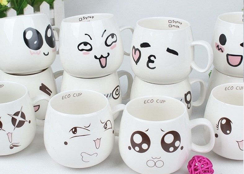 New Product Cute Cartoon Design Pattern New Bone China Ceramic Coffee Mug