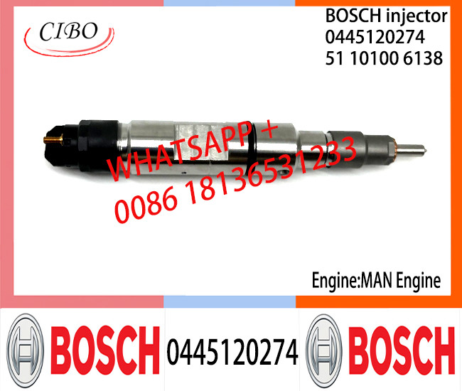BOSCH 0445120274 Neutral Diesel Fuel Injector Assembly 0445120274 51101006138 For MAN Engine