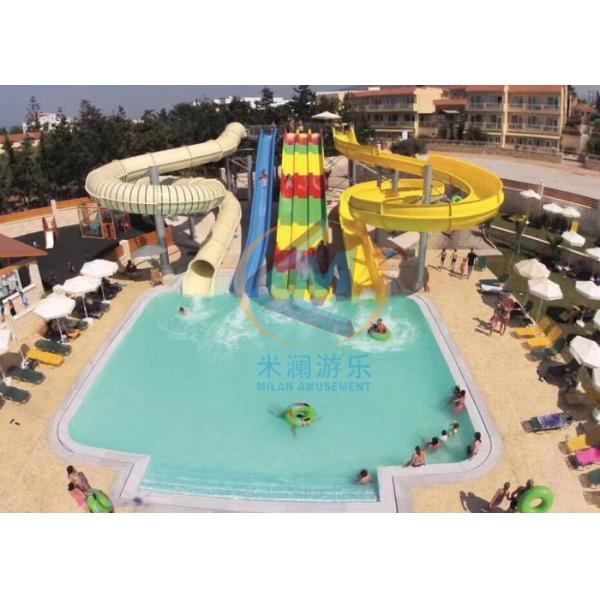 Water Amusement Park Spiral Fiberglass Slide Customized For Commercial Use