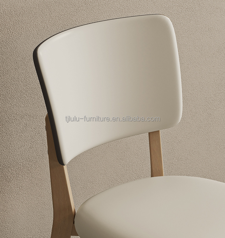 Home Furniture Classical Wooden Modern Oak Dining Chair Living Room Furniture Solid Wood PU Leather Finish Nitrolacquer