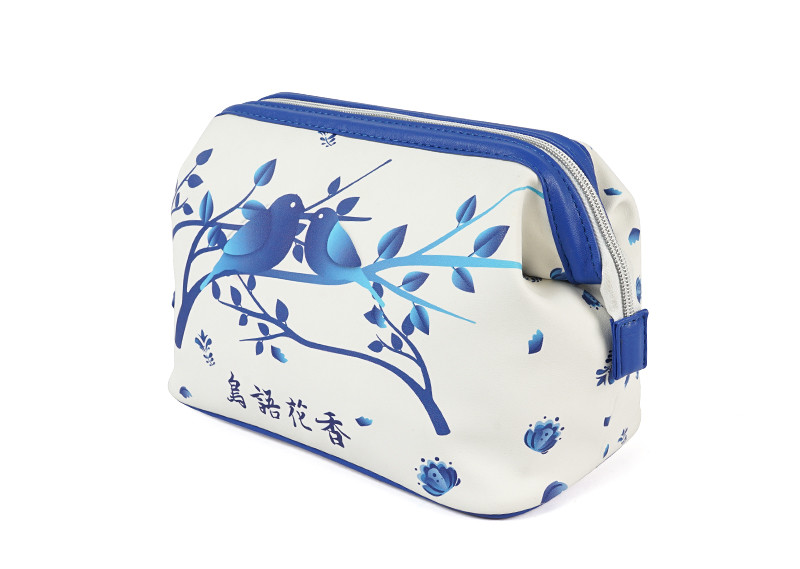 Women PU Leather Travel Makeup Bag With Handle