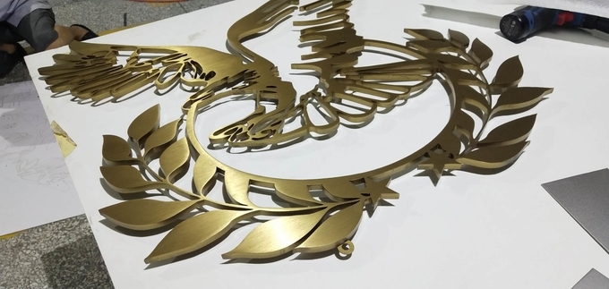 Gold 3D Galvanized Decorative Metal Letters 2-25mm Depth Mirror Polished / Brushed