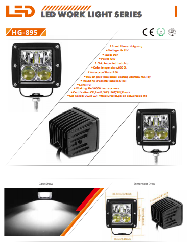 IP67 Vehicle LED Work Lights Auxiliary Driving Lights For Motorcycles