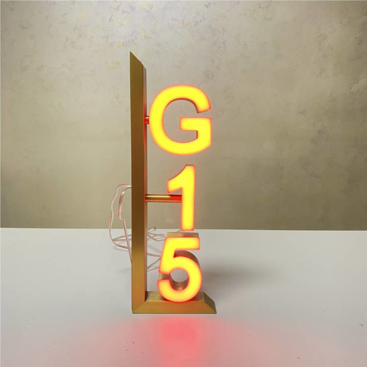 Gold Mirror House Number Sign Hotel Door Number Plates DC12V