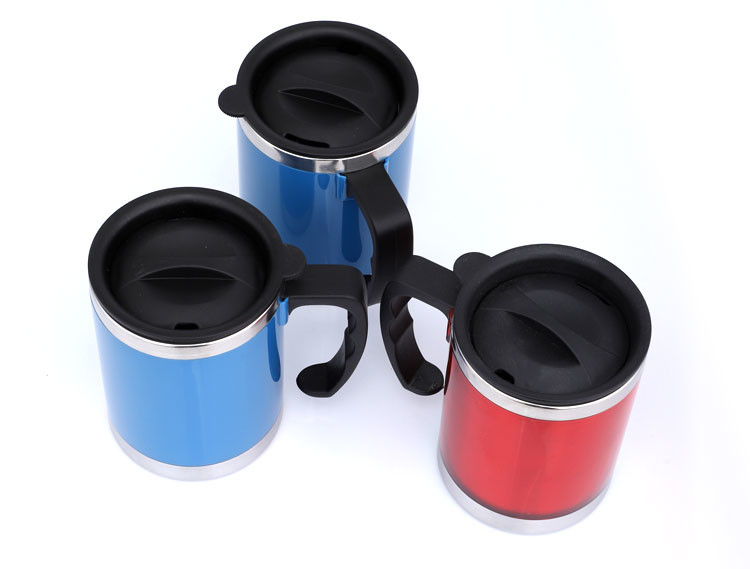 Plastic Handle BSCI 13 Ounce Stainless Steel Insulated Mug