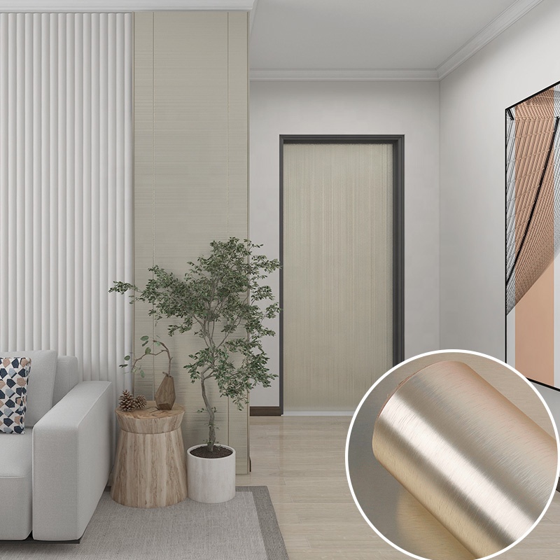 0.15mm Waterproof Black Metallic Wallpaper Oil Resistant Stainless Contact Paper