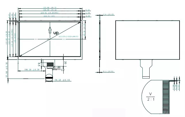 40 Pin 10.1 Inch LCD Display TFT LCD Screen Module 1204*600 LVDS Interface Wide View 01