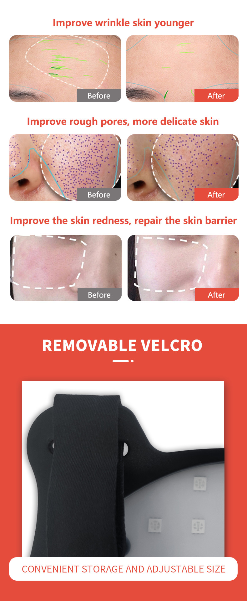 4 Colors New Technology Red Light Therapy Mask for Cells Activicity Improvement