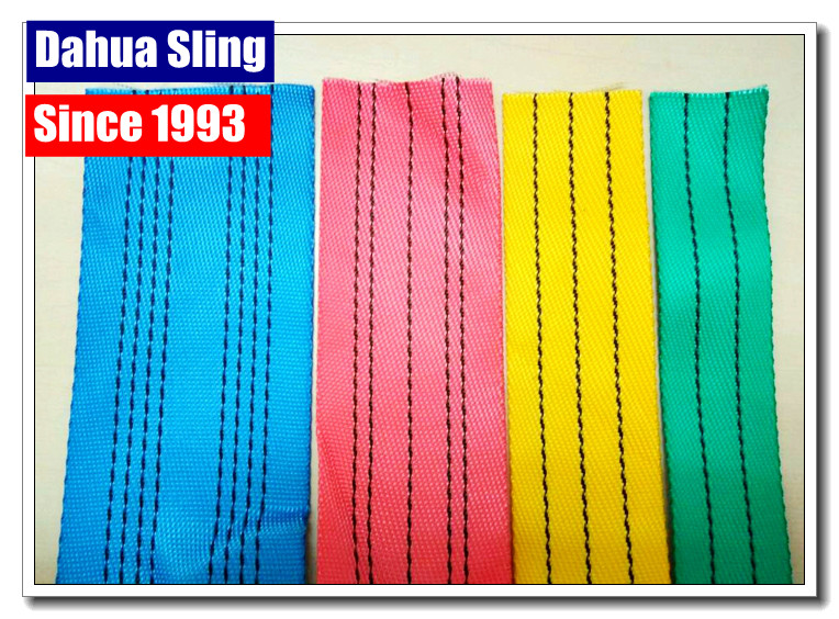 25mm Yellow Polyester Tubular Nylon Webbing Roll With 3 Tracer Thread