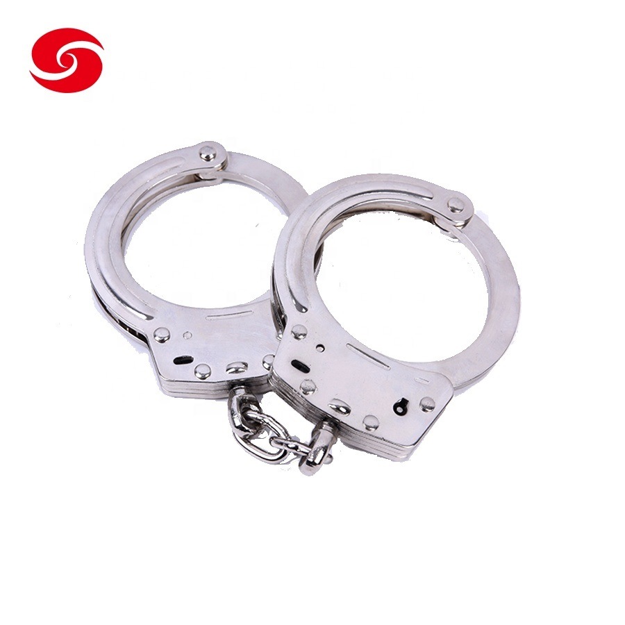 Police Riot Control Nickel Plating Stainless Carbon Steel Handcuff