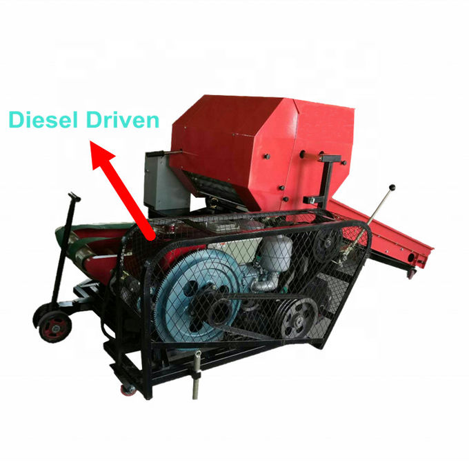 55bales/H 3kw Silage Baler Machine Corn Stalks Diesel Engine PLC