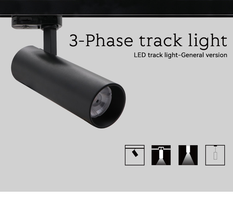 Movable Black Single Spotlight 220V 35W Adjustable Led Track Lighting