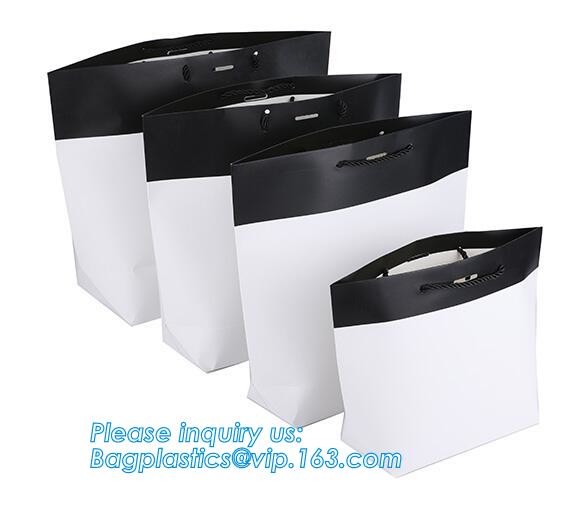 Custom Printed Accept Wholesale Stock White Brown Kraft Paper Shopping Bag With Handle No Minimum, carrier handle bags