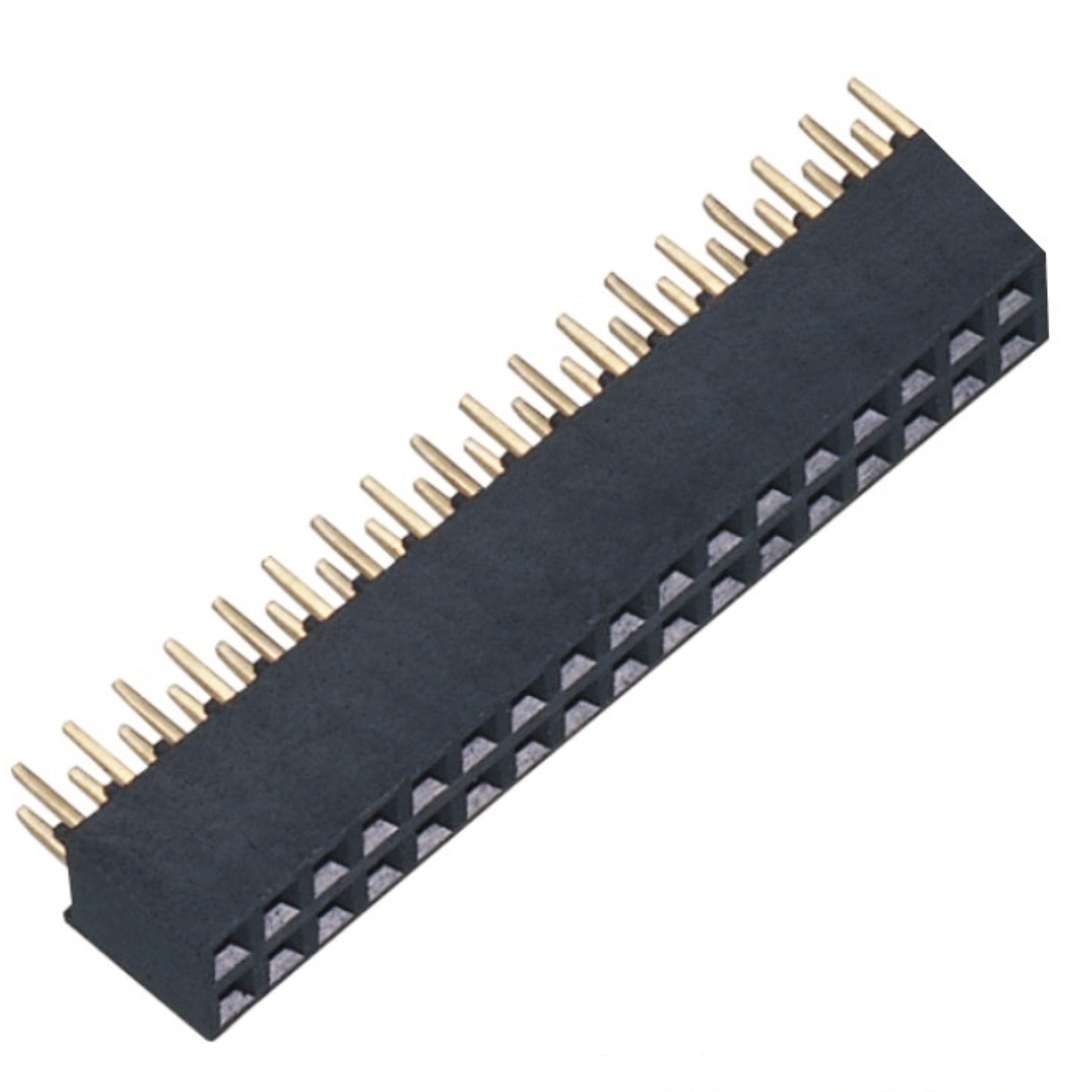Gold Flash PA6T 1U Female Pin Header Connector PCB 2.0mm Pitch