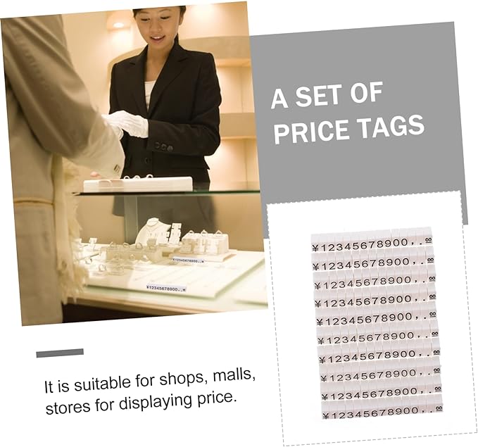 Retail Shop Plastic Price Tag Cube 3x5mm For Jewelry Store Display